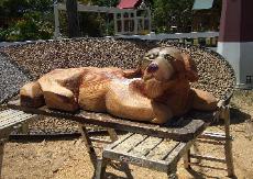 Dog chainsaw carving Florida